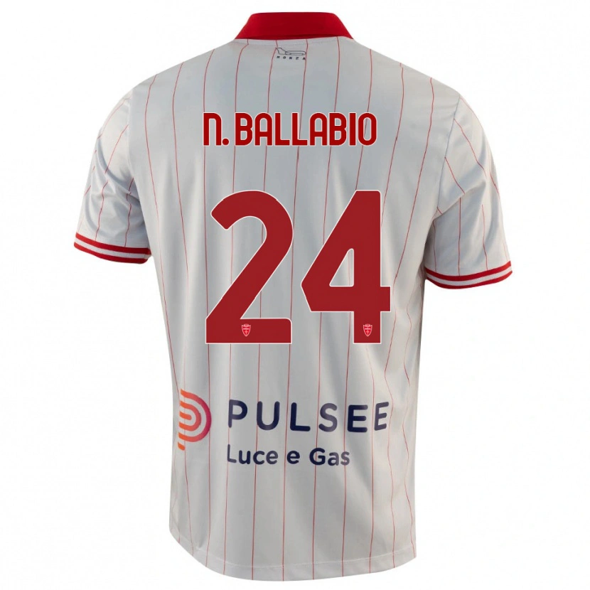 Danxen Kinder Nicolò Ballabio #24 Weiß Rot Blau Auswärtstrikot Trikot 2025/26 T-Shirt Österreich