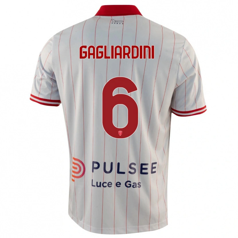 Danxen Kinder Roberto Gagliardini #6 Weiß Rot Blau Auswärtstrikot Trikot 2025/26 T-Shirt Österreich