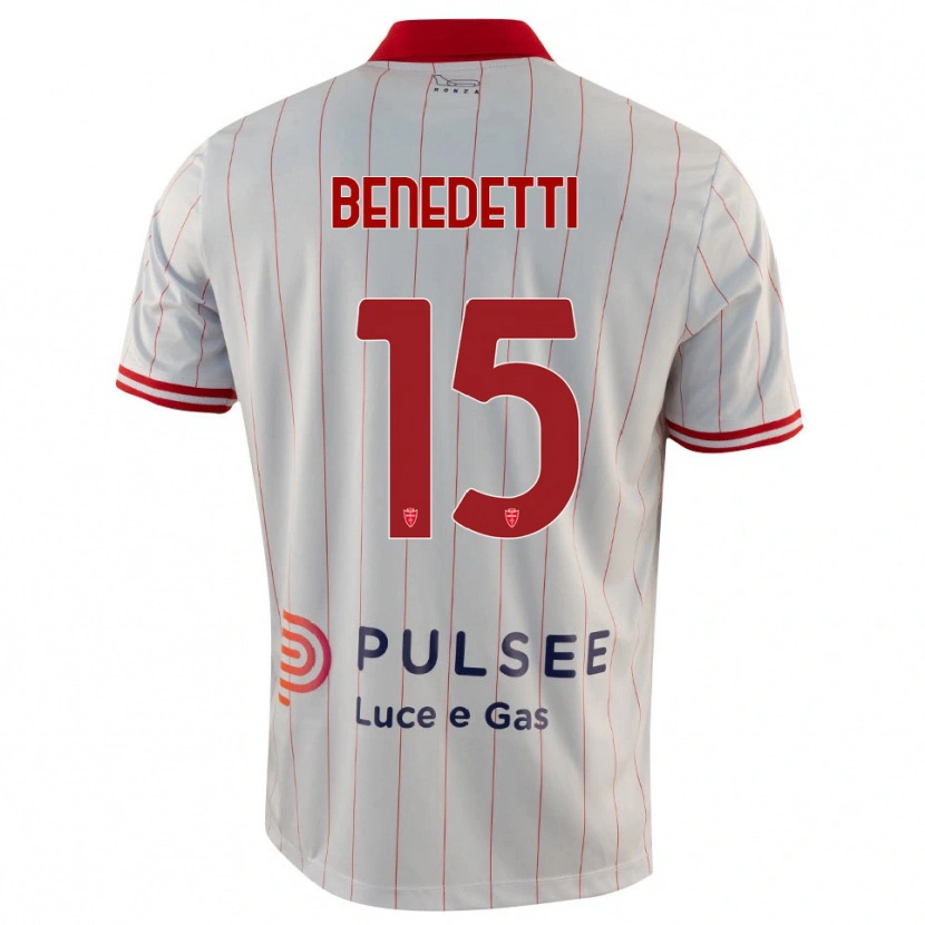 Danxen Kinder Elia Benedetti #15 Weiß Rot Blau Auswärtstrikot Trikot 2025/26 T-Shirt Österreich