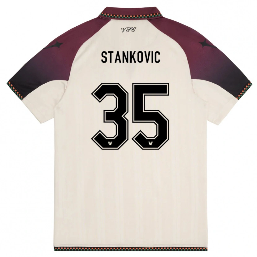 Danxen Kinder Filip Stanković #35 Cremefarben Burgund Auswärtstrikot Trikot 2025/26 T-Shirt Österreich