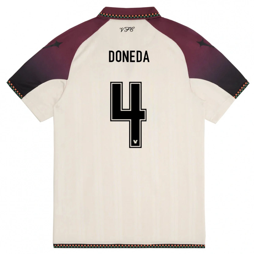 Danxen Kinder Melissa Doneda #4 Cremefarben Burgund Auswärtstrikot Trikot 2025/26 T-Shirt Österreich