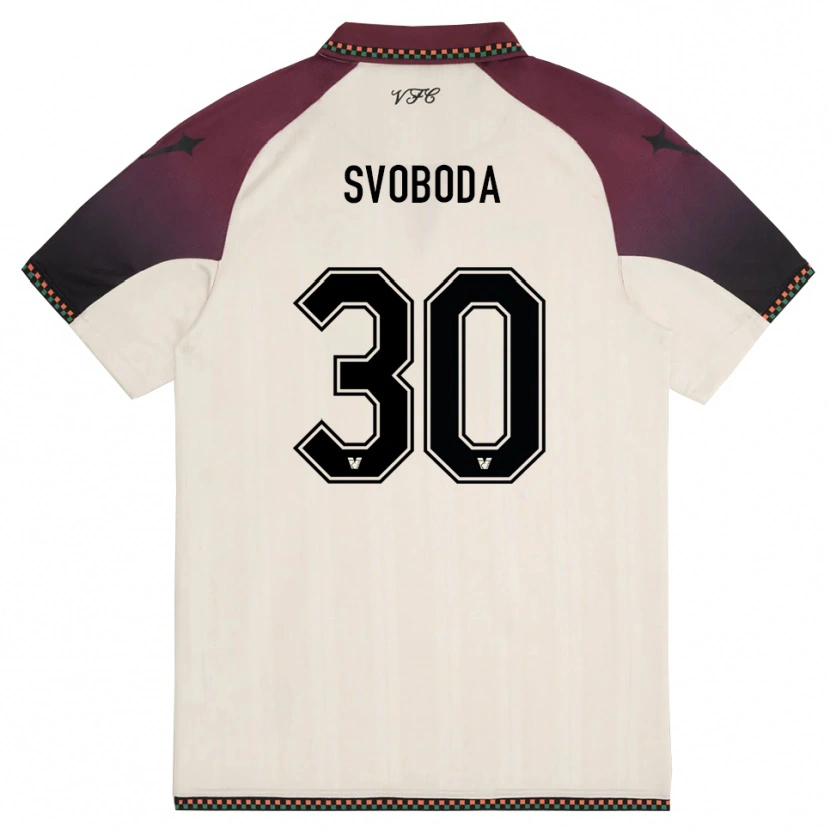 Danxen Kinder Michael Svoboda #30 Cremefarben Burgund Auswärtstrikot Trikot 2025/26 T-Shirt Österreich