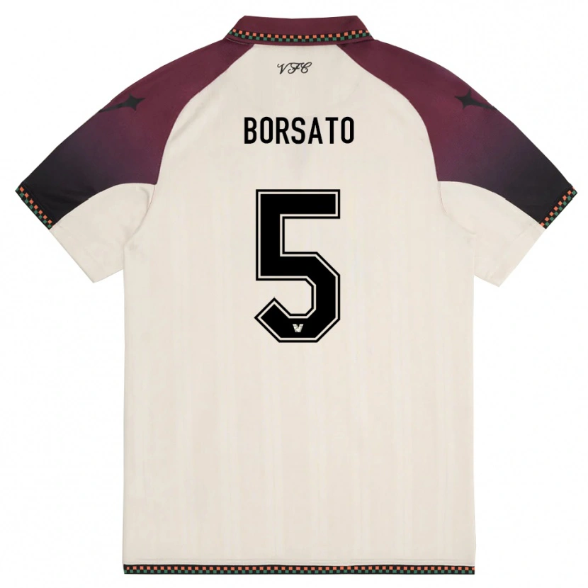 Danxen Kinder Giulia Borsato #5 Cremefarben Burgund Auswärtstrikot Trikot 2025/26 T-Shirt Österreich