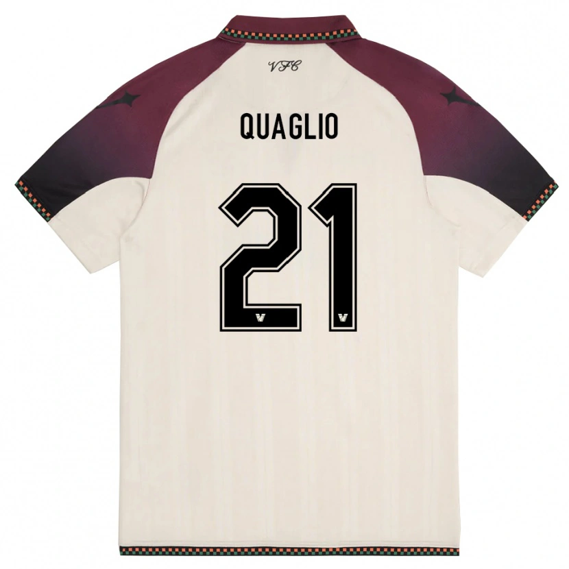 Danxen Kinder Anna Quaglio #21 Cremefarben Burgund Auswärtstrikot Trikot 2025/26 T-Shirt Österreich