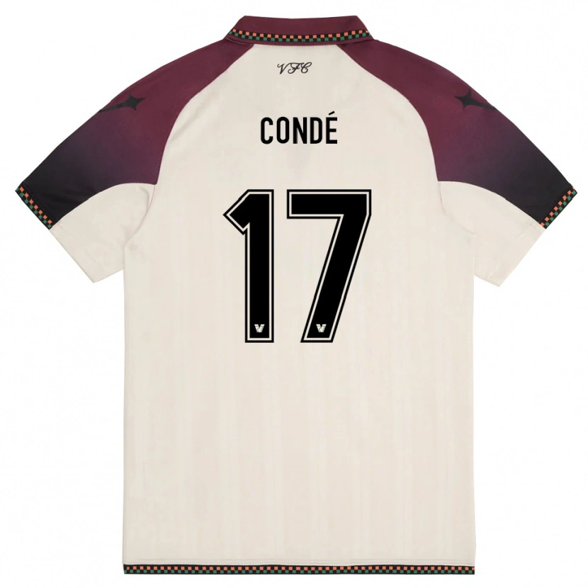 Danxen Kinder Cheick Condé #17 Cremefarben Burgund Auswärtstrikot Trikot 2025/26 T-Shirt Österreich