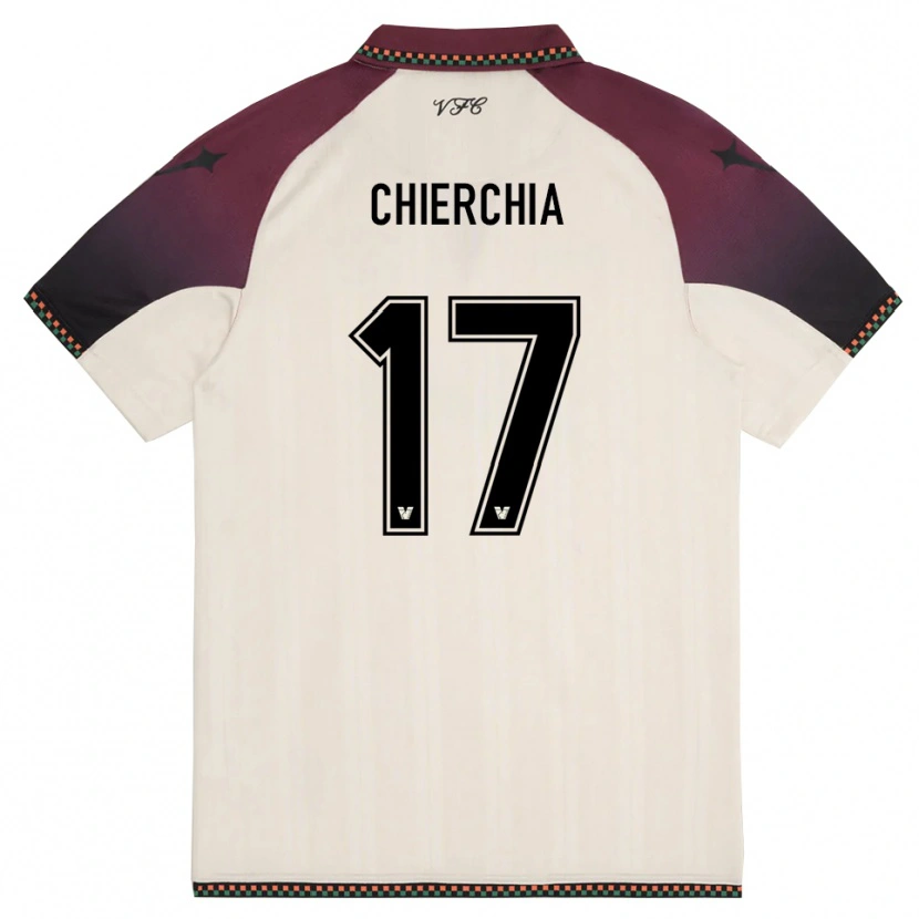 Danxen Kinder Chiara Chierchia #17 Cremefarben Burgund Auswärtstrikot Trikot 2025/26 T-Shirt Österreich