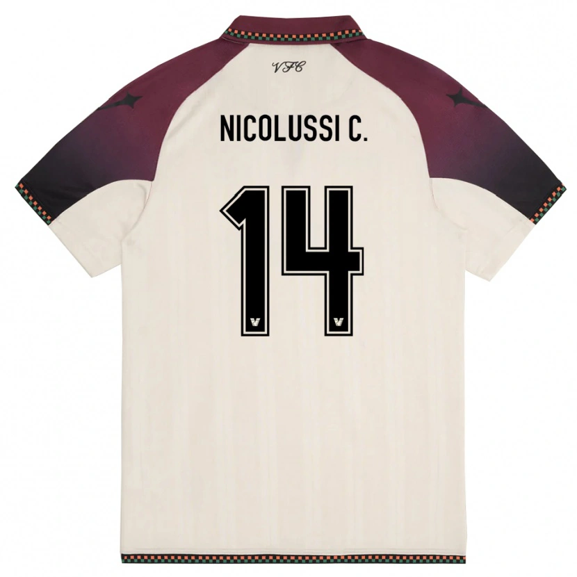 Danxen Kinder Hans Nicolussi Caviglia #14 Cremefarben Burgund Auswärtstrikot Trikot 2025/26 T-Shirt Österreich