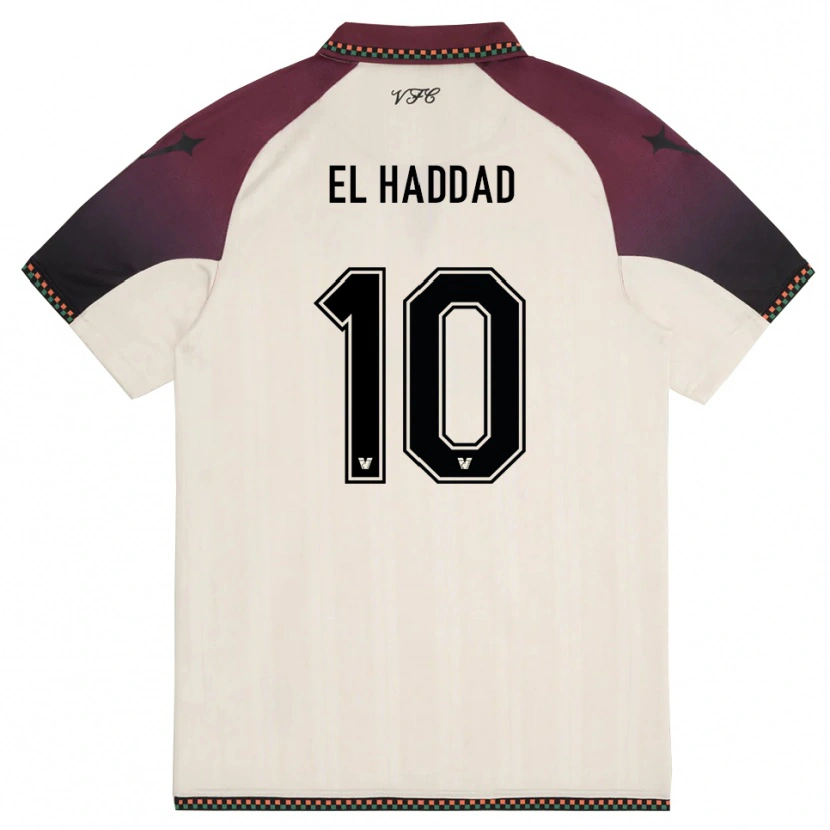 Danxen Kinder Saad El Haddad #10 Cremefarben Burgund Auswärtstrikot Trikot 2025/26 T-Shirt Österreich