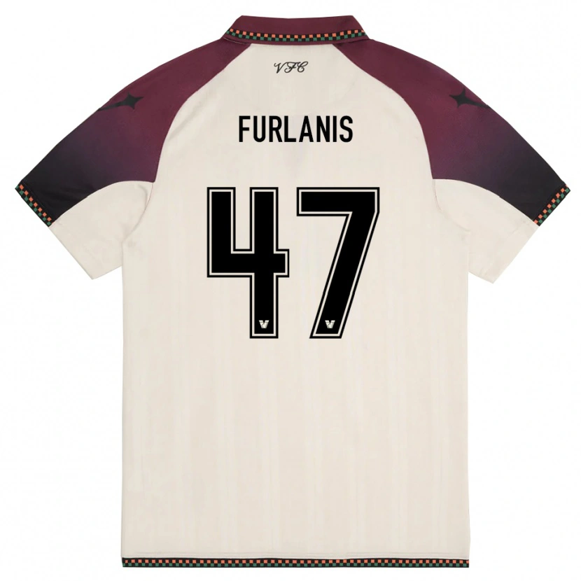 Danxen Kinder Giorgia Furlanis #47 Cremefarben Burgund Auswärtstrikot Trikot 2025/26 T-Shirt Österreich
