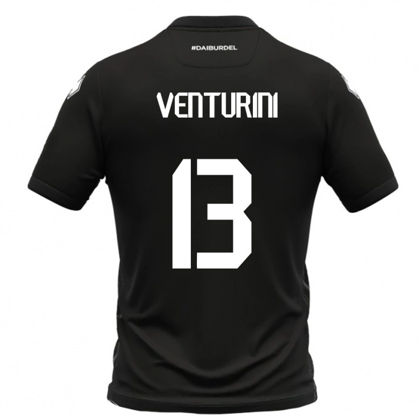 Danxen Kinder Diego Venturini #13 Schwarz Weiß Auswärtstrikot Trikot 2025/26 T-Shirt Österreich