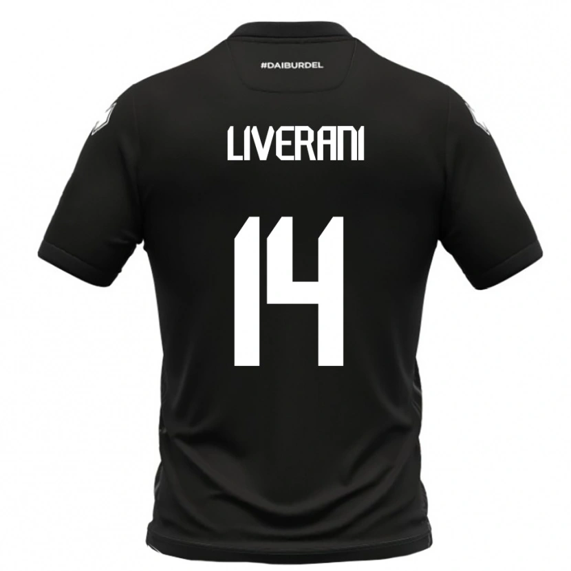Danxen Kinder Vittorio Liverani #14 Schwarz Weiß Auswärtstrikot Trikot 2025/26 T-Shirt Österreich