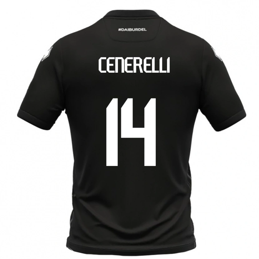 Danxen Kinder Alessandro Cenerelli #14 Schwarz Weiß Auswärtstrikot Trikot 2025/26 T-Shirt Österreich
