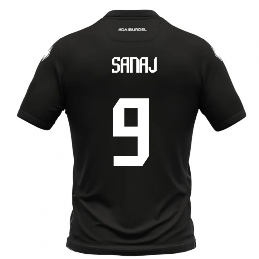 Danxen Kinder Daniel Sanaj #9 Schwarz Weiß Auswärtstrikot Trikot 2025/26 T-Shirt Österreich