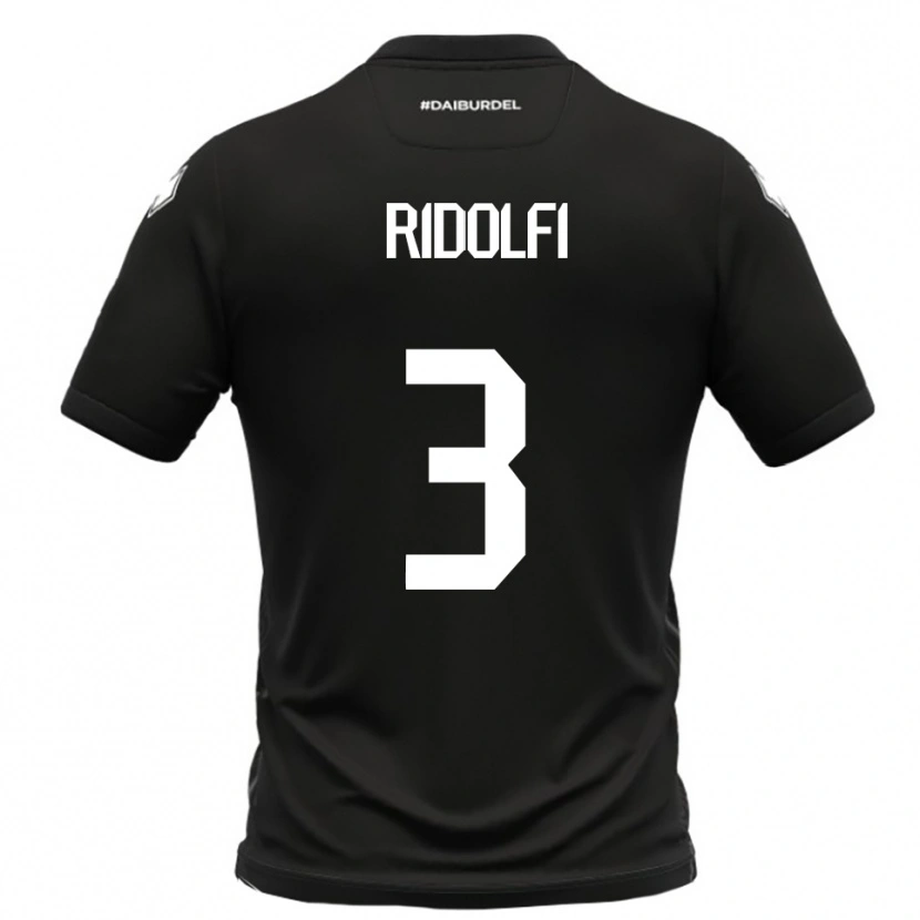 Danxen Kinder Mattia Ridolfi #3 Schwarz Weiß Auswärtstrikot Trikot 2025/26 T-Shirt Österreich