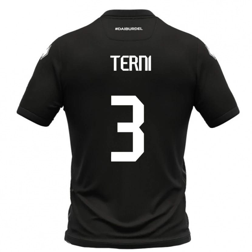 Danxen Kinder Filippo Terni #3 Schwarz Weiß Auswärtstrikot Trikot 2025/26 T-Shirt Österreich
