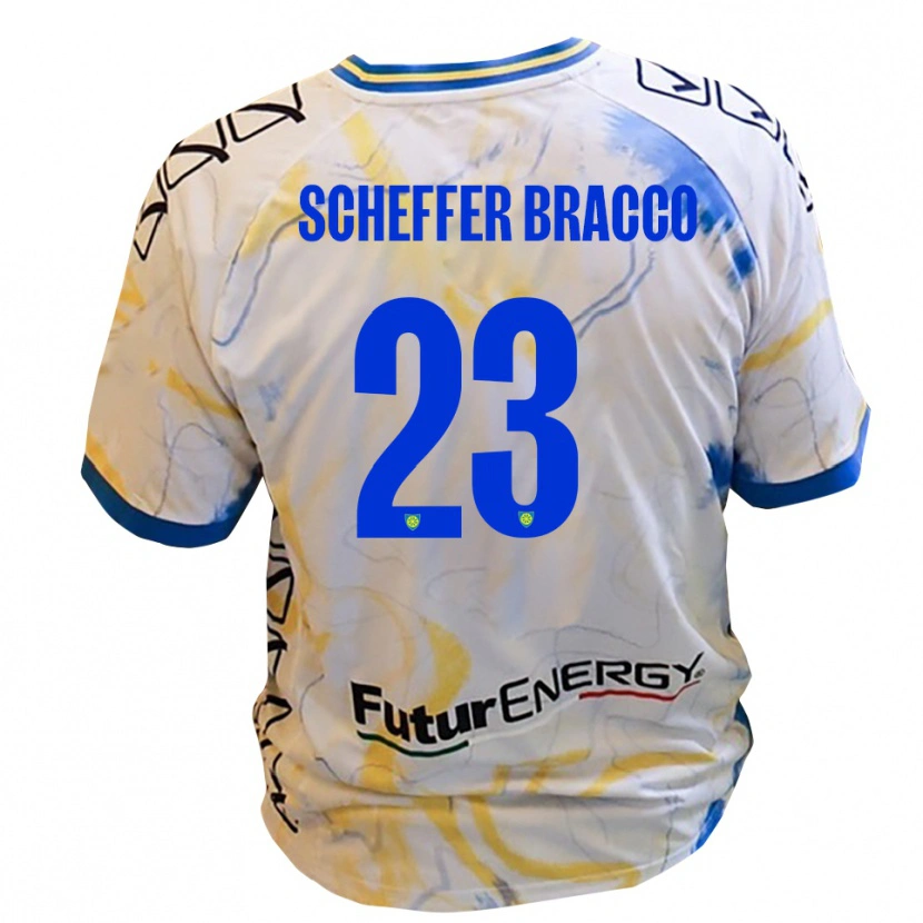 Danxen Kinder Mateo Scheffer Bracco #23 Weiß Gelb Blau Auswärtstrikot Trikot 2025/26 T-Shirt Österreich