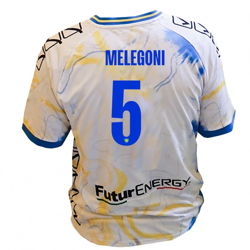 Danxen Kinder Filippo Melegoni #5 Weiß Gelb Blau Auswärtstrikot Trikot 2025/26 T-Shirt Österreich