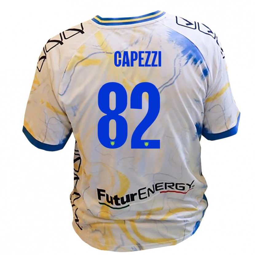 Danxen Kinder Leonardo Capezzi #82 Weiß Gelb Blau Auswärtstrikot Trikot 2025/26 T-Shirt Österreich