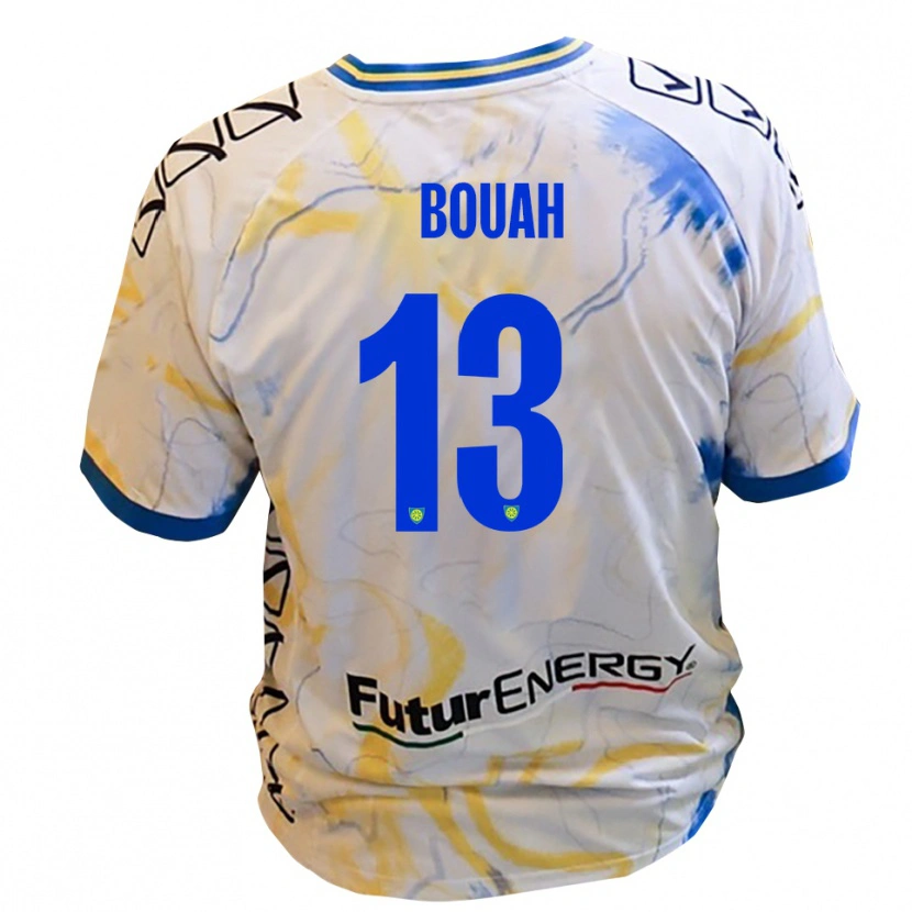 Danxen Kinder Devid Eugene Bouah #13 Weiß Gelb Blau Auswärtstrikot Trikot 2025/26 T-Shirt Österreich
