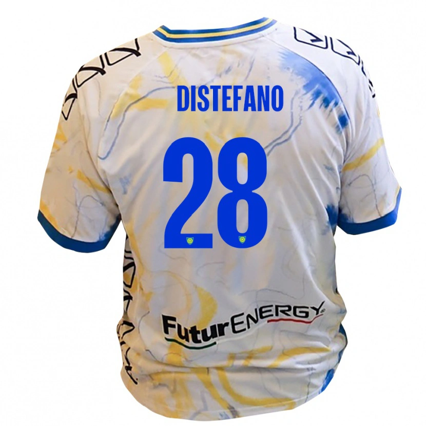 Danxen Kinder Filippo Distefano #28 Weiß Gelb Blau Auswärtstrikot Trikot 2025/26 T-Shirt Österreich