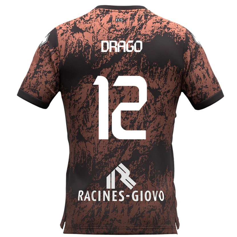Danxen Kinder Giacomo Drago #12 Braun Schwarz Auswärtstrikot Trikot 2025/26 T-Shirt Österreich