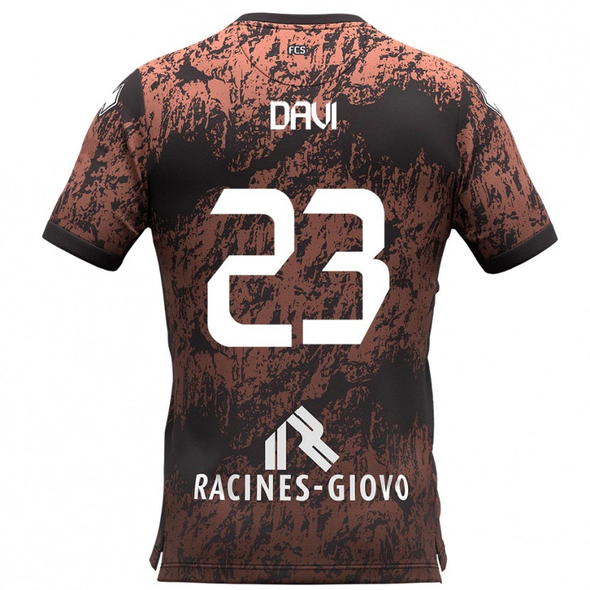 Danxen Kinder Federico Davi #23 Braun Schwarz Auswärtstrikot Trikot 2025/26 T-Shirt Österreich