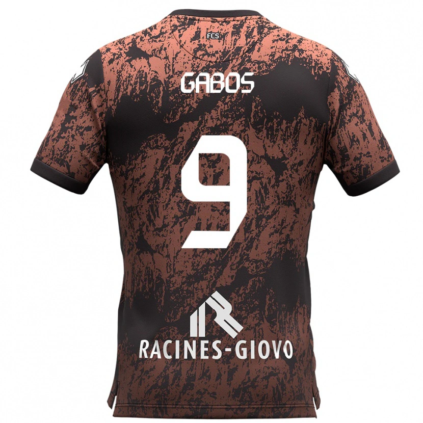Danxen Kinder Ricky Gabos #9 Braun Schwarz Auswärtstrikot Trikot 2025/26 T-Shirt Österreich