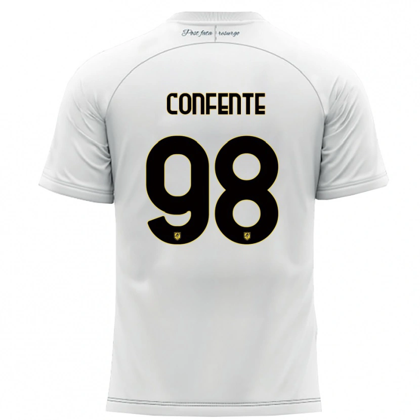 Danxen Kinder Alessandro Confente #98 Weiß Gelb Auswärtstrikot Trikot 2025/26 T-Shirt Österreich