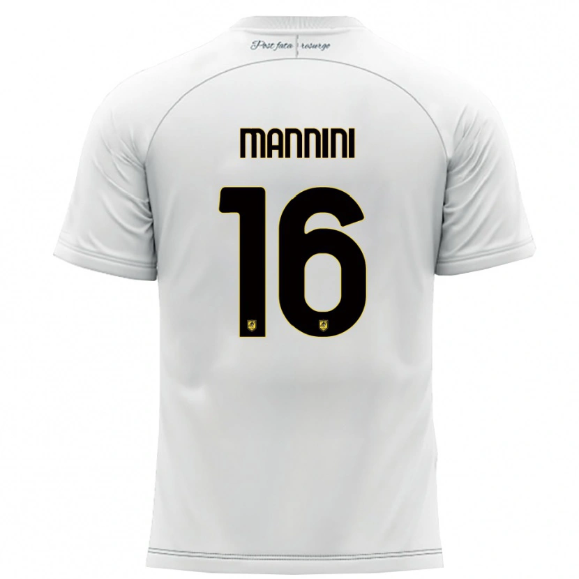 Danxen Kinder Mattia Mannini #16 Weiß Gelb Auswärtstrikot Trikot 2025/26 T-Shirt Österreich