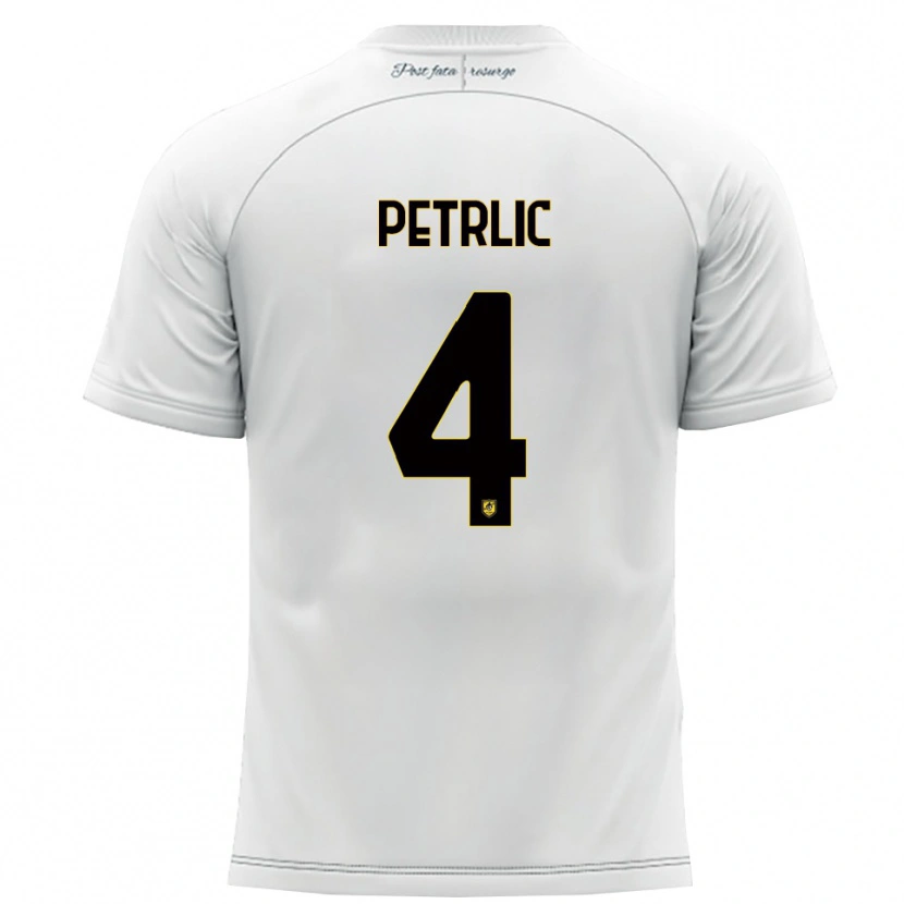 Danxen Kinder Vincenzo Petrlic #4 Weiß Gelb Auswärtstrikot Trikot 2025/26 T-Shirt Österreich