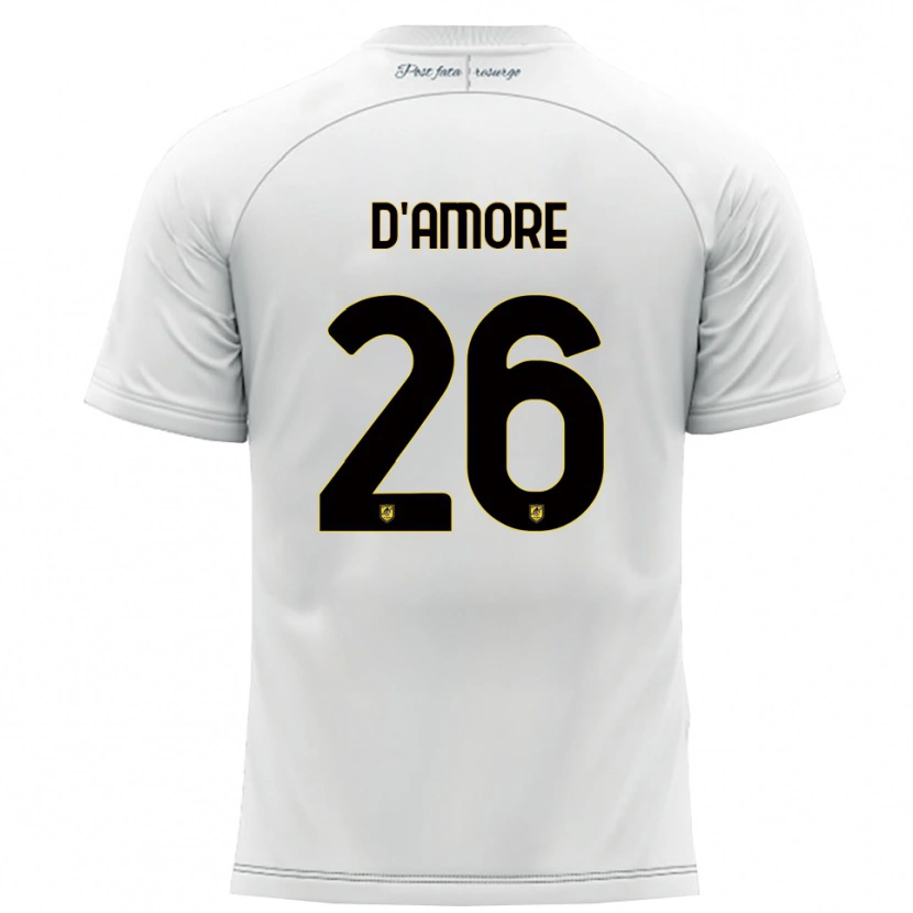 Danxen Kinder Francesco D'amore #26 Weiß Gelb Auswärtstrikot Trikot 2025/26 T-Shirt Österreich