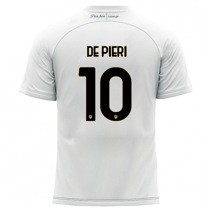 Danxen Kinder Giacomo De Pieri #10 Weiß Gelb Auswärtstrikot Trikot 2025/26 T-Shirt Österreich