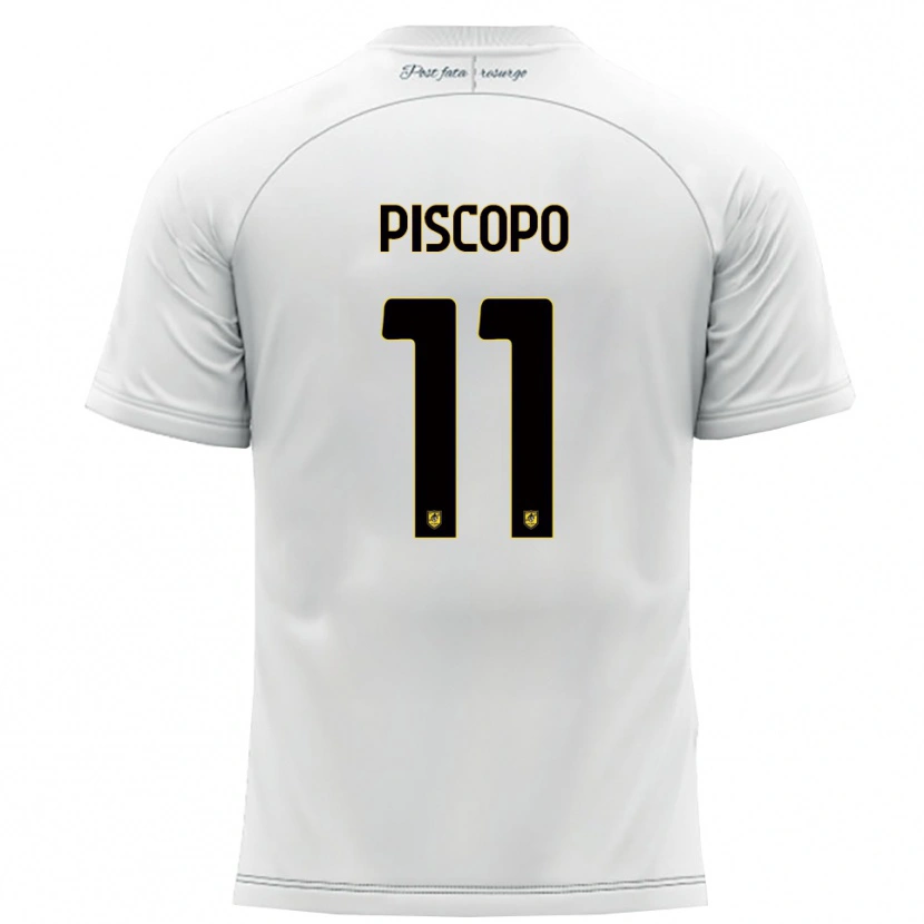 Danxen Kinder Kevin Piscopo #11 Weiß Gelb Auswärtstrikot Trikot 2025/26 T-Shirt Österreich