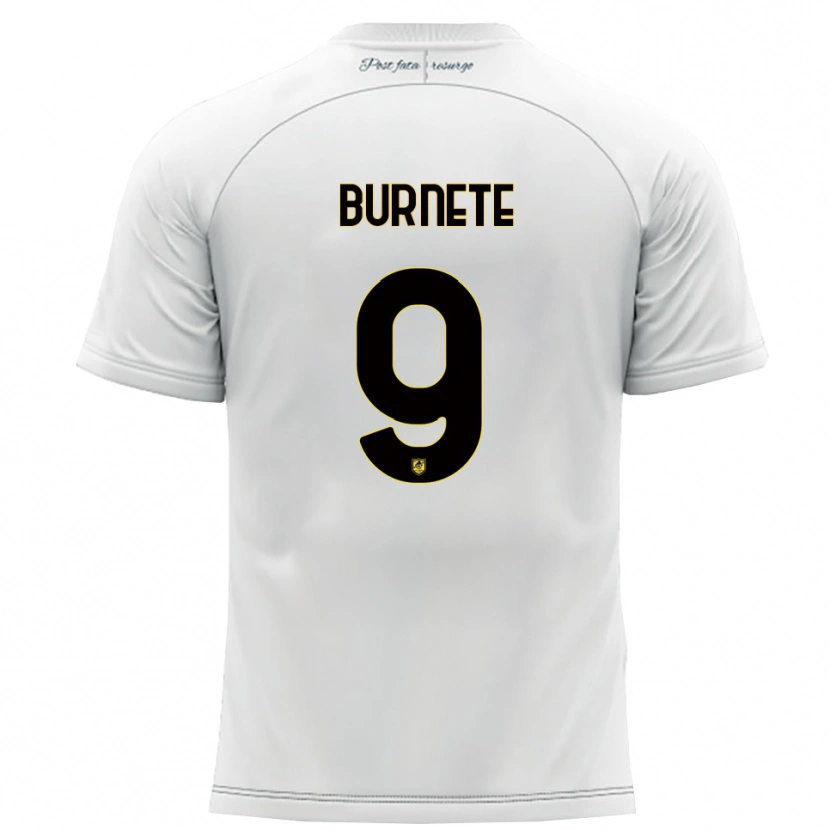 Danxen Kinder Rareș Burnete #9 Weiß Gelb Auswärtstrikot Trikot 2025/26 T-Shirt Österreich