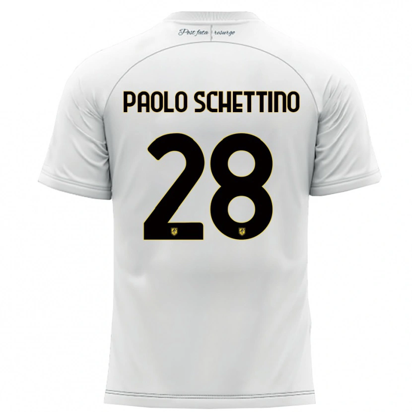 Danxen Kinder Francesco Paolo Schettino #28 Weiß Gelb Auswärtstrikot Trikot 2025/26 T-Shirt Österreich
