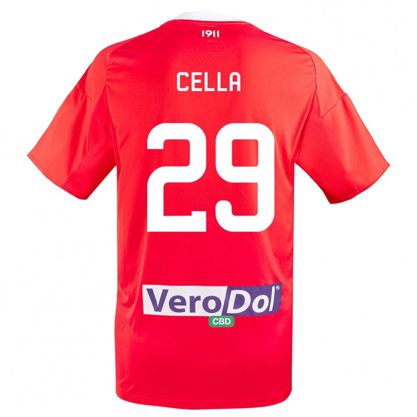 Danxen Kinder Stefano Cella #29 Rot Weiß Auswärtstrikot Trikot 2025/26 T-Shirt Österreich