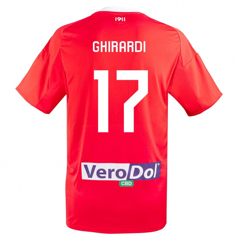 Danxen Kinder Andrea Ghirardi #17 Rot Weiß Auswärtstrikot Trikot 2025/26 T-Shirt Österreich