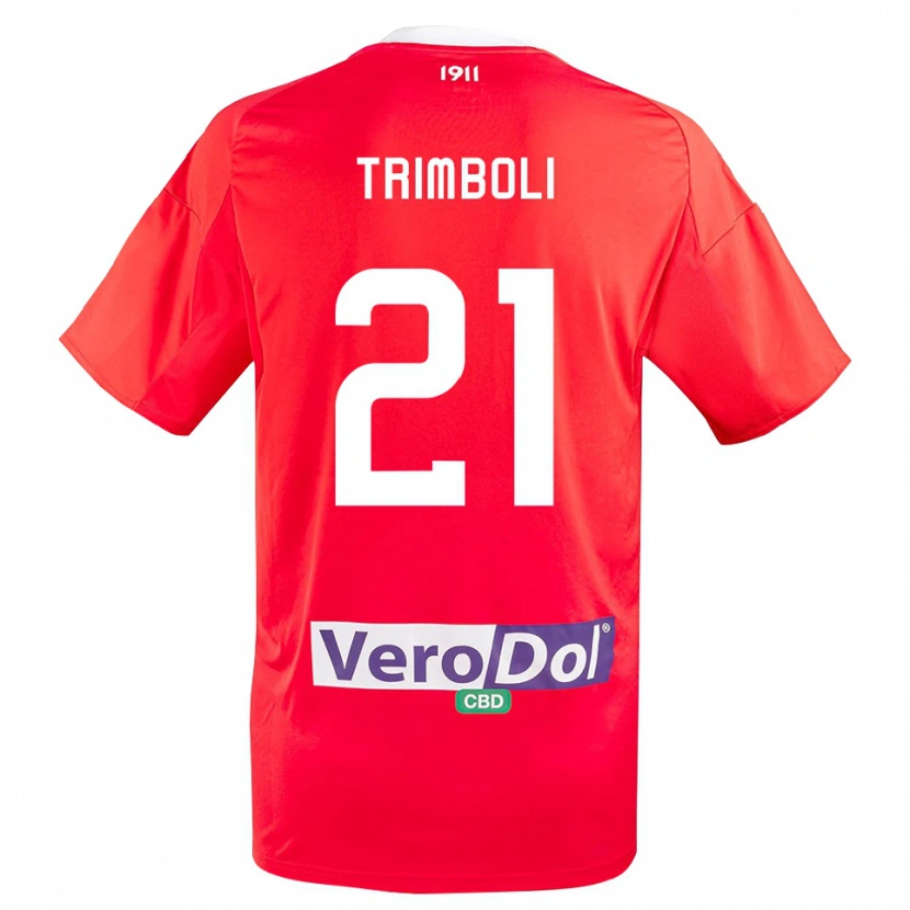 Danxen Kinder Simone Trimboli #21 Rot Weiß Auswärtstrikot Trikot 2025/26 T-Shirt Österreich