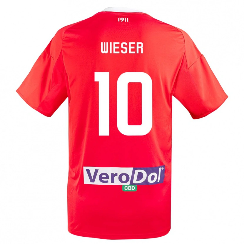 Danxen Kinder David Wieser #10 Rot Weiß Auswärtstrikot Trikot 2025/26 T-Shirt Österreich
