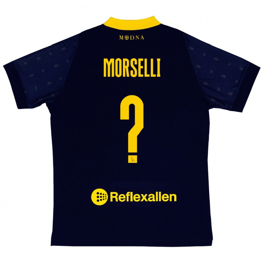 Danxen Kinder Gabriele Morselli #0 Marineblau Gelb Auswärtstrikot Trikot 2025/26 T-Shirt Österreich