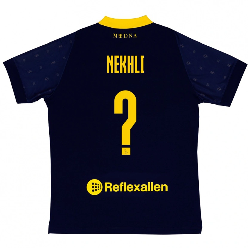 Danxen Kinder Adam Nekhli #0 Marineblau Gelb Auswärtstrikot Trikot 2025/26 T-Shirt Österreich