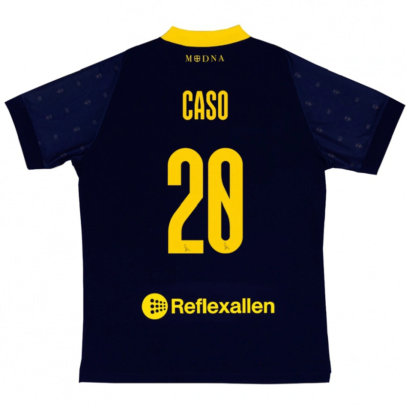 Danxen Kinder Giuseppe Caso #20 Marineblau Gelb Auswärtstrikot Trikot 2025/26 T-Shirt Österreich