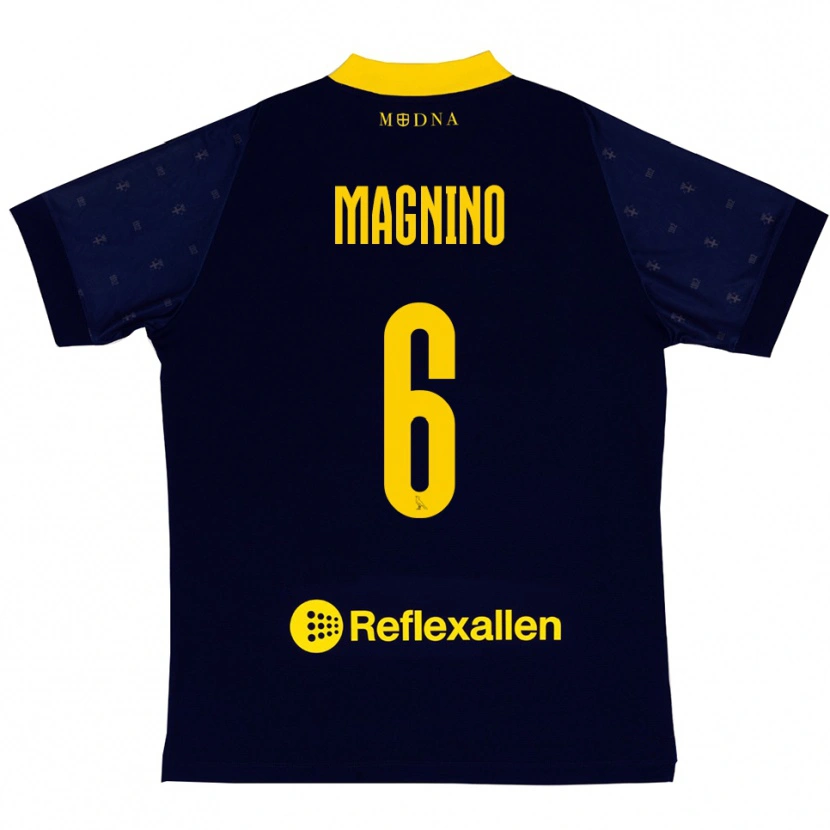 Danxen Kinder Luca Magnino #6 Marineblau Gelb Auswärtstrikot Trikot 2025/26 T-Shirt Österreich