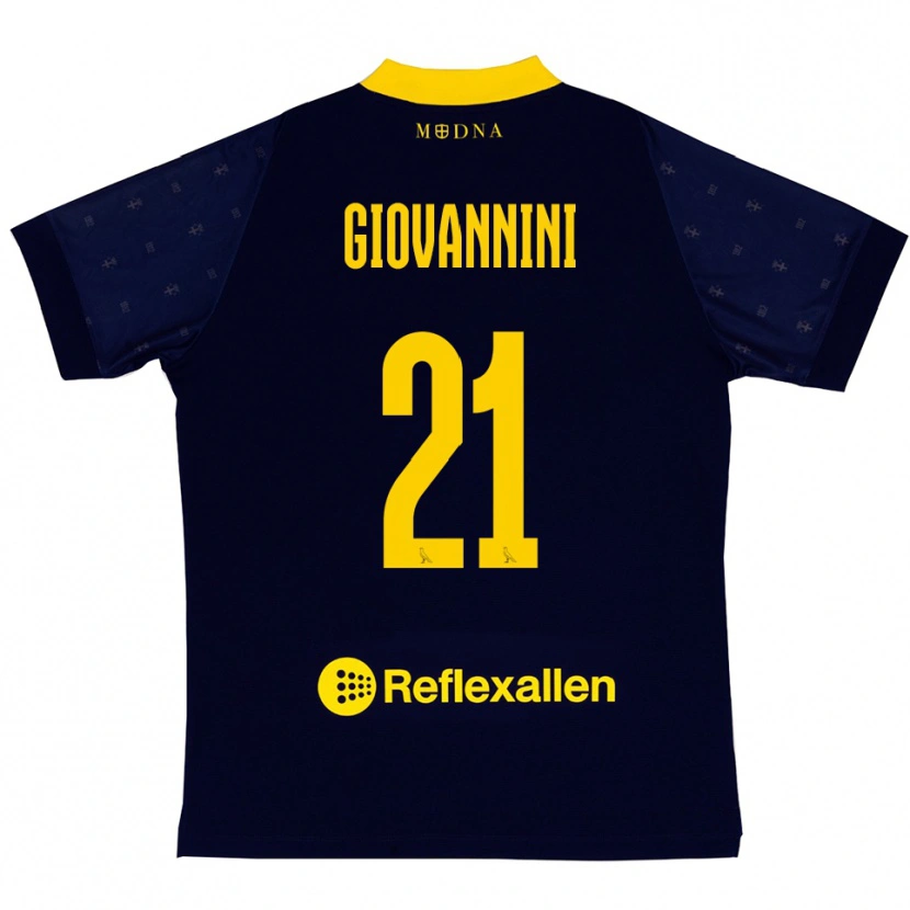 Danxen Kinder Romeo Giovannini #21 Marineblau Gelb Auswärtstrikot Trikot 2025/26 T-Shirt Österreich