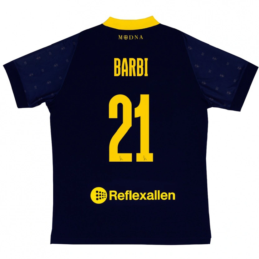 Danxen Kinder Edoardo Barbi #21 Marineblau Gelb Auswärtstrikot Trikot 2025/26 T-Shirt Österreich