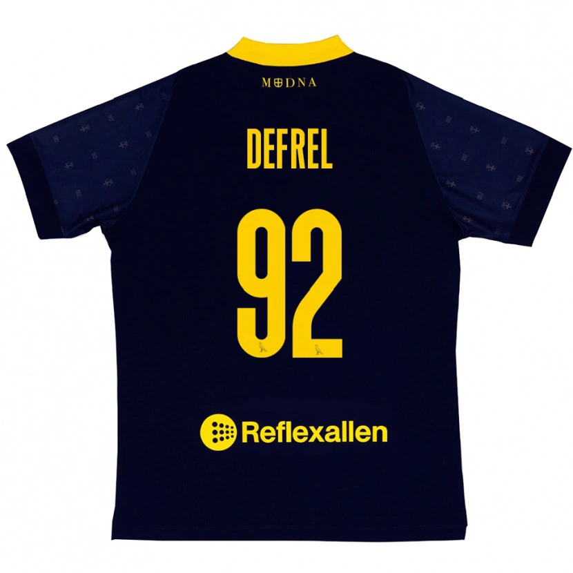 Danxen Kinder Grégoire Defrel #92 Marineblau Gelb Auswärtstrikot Trikot 2025/26 T-Shirt Österreich