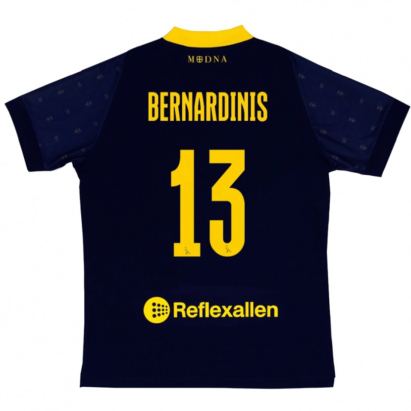 Danxen Kinder Riccardo Bernardinis #13 Marineblau Gelb Auswärtstrikot Trikot 2025/26 T-Shirt Österreich