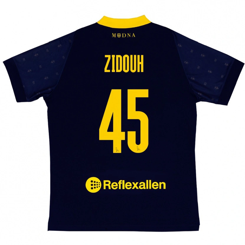 Danxen Kinder Taha Zidouh #45 Marineblau Gelb Auswärtstrikot Trikot 2025/26 T-Shirt Österreich