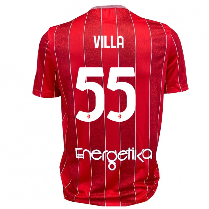 Danxen Kinder Lorenzo Villa #55 Rot Weiß Auswärtstrikot Trikot 2025/26 T-Shirt Österreich