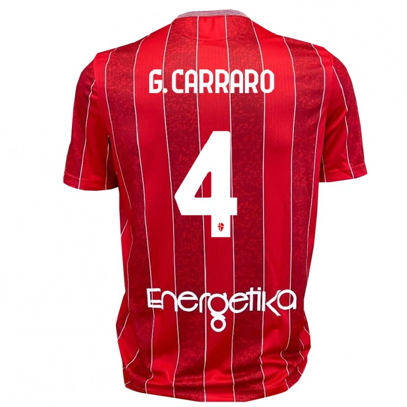 Danxen Kinder Giulio Carraro #4 Rot Weiß Auswärtstrikot Trikot 2025/26 T-Shirt Österreich